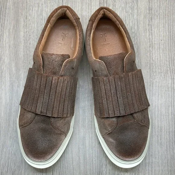 Frye Shoes Womens 8M Ivy Gore Leather Casual Slip On Sneakers Brown 3470375-CHO - Picture 5 of 11